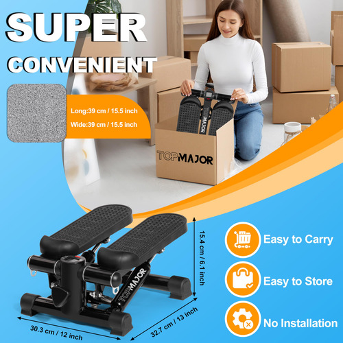 Topmajor Steppers Para Hacer Ejercicio En Casa Mini Negro