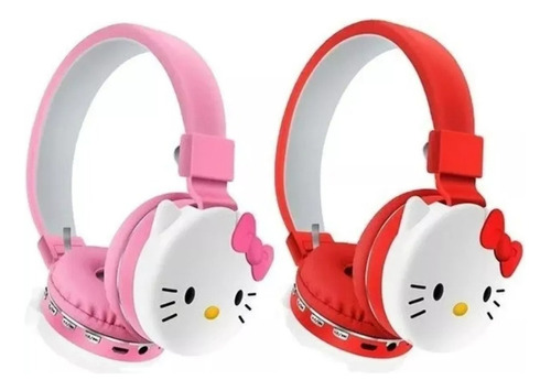 Audífono Bluetooth Niña Hello Kitty Ah-806d Rosa Diadema Color Rosado