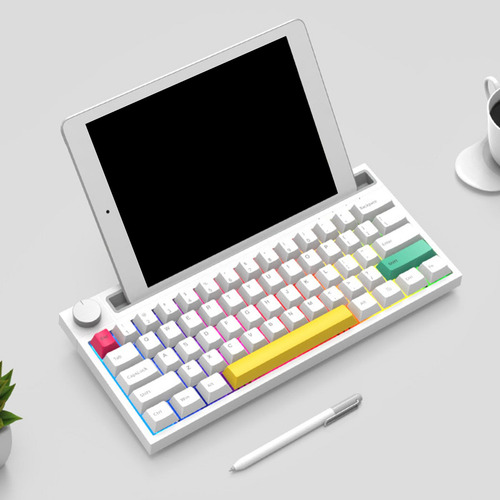 60% Teclado Mecânico 62 Teclas Interruptor Branco Com Azul