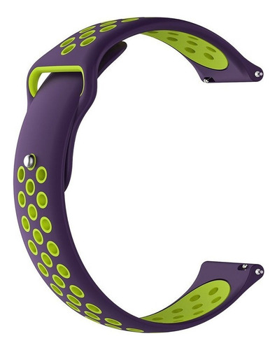 Correa Transpirable Para Reloj Colmi P28plus + Mica Verde Púrpura 2 Cm