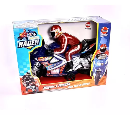 Brinquedo Infantil Moto Racer Com Fricção 33 Cm Várias Cores