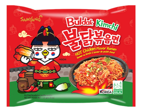 Ramen Coreano Buldak Hot Chicken Kimchi Picante 4 Pieza 