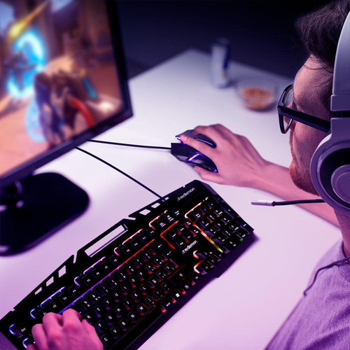 * Kit Mouse Y Teclado Gamer Luz Led Español Windows Redlemon