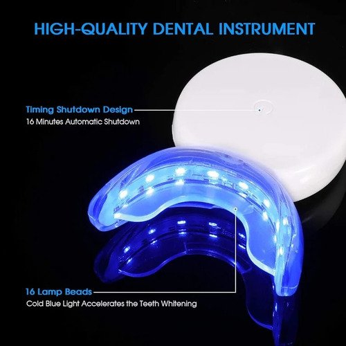 Kit Blanqueador Dental Electrónico Luz Led Uv 3 Lápices Gel