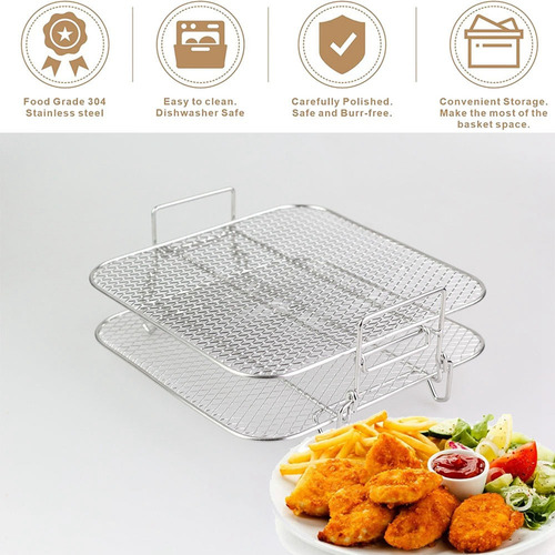 Mz Estante For Freidora Air Fryer De 2 Capas, Apilable, De