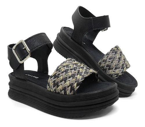 Imagen 2 de 5 de Sandalias Plataforma Mujer Tachas Pulsera Moda Verano 340