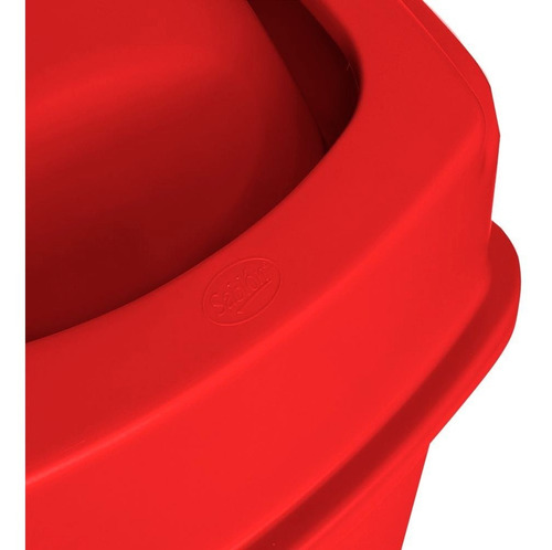 Bote Rpbi 65l Color Rojo Con Tapa Balancín Lateral