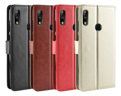 Capa Para Asus Zenfone Max Pro M2 Zb631kl De Couro Flip