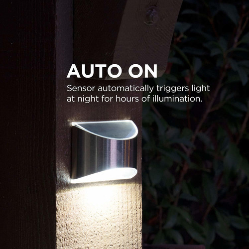Solar Luzes Passo Cerca Postes Luz De Parede (4-pack)