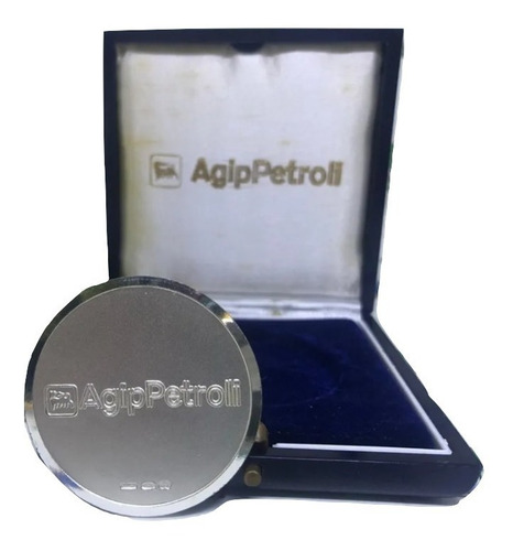 Medalha Comemorativa 70 Anos Agippetroli Agip Unoaerre Prata