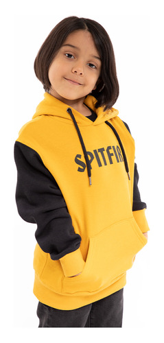 Polerón Infantil Hoodie Spitfire 360 Amarillo Negro