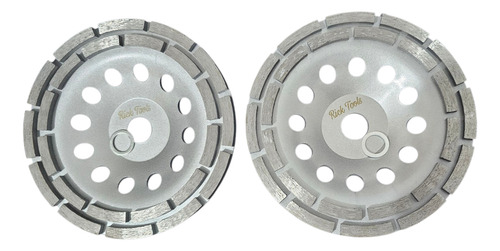 Kit De 2 Discos De Diamante Para Pulir O Desbastar 7 Pg Plateado