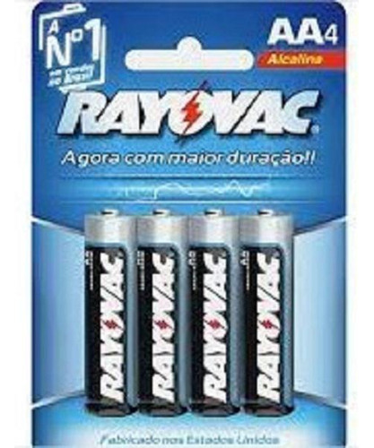 Pilha Rayovac Lr6 Alcalina Aa Pequena 1.5v Com 04 Unidades