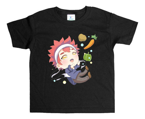 Remera Negra Niños Food Wars Shokugeki No Soma R156