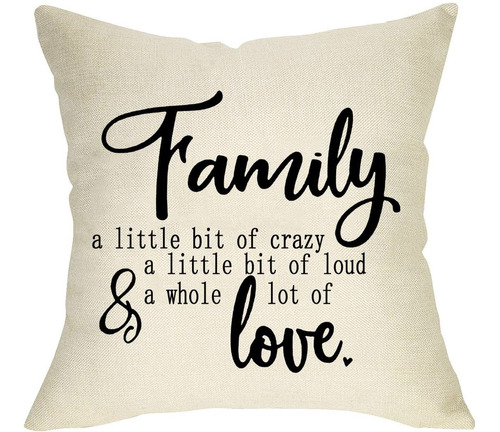 Family Quotes - Funda De Almohada Rústica Crazy Loud L...