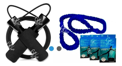 Kit Cuerda Lazo Saltar Crossfit + Banda Elastica Resistencia