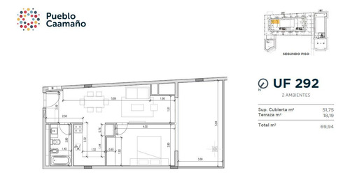 Venta Departamento 2 Amb Con Terraza En Pueblo Caamaño - Pilar
