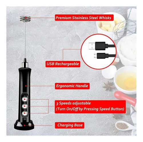 Batidor Eléctrico Portátil, Ligero, For Café, Crema Y
