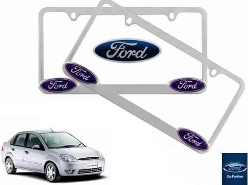 Par Porta Placas Ford Fiesta 1.6 2002 A 2007 Original