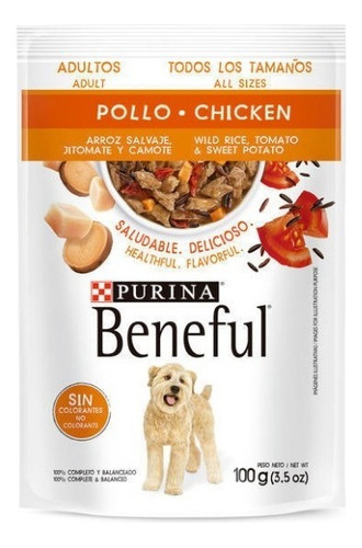 Alimento Para Perro Purina Beneful Adulto Pollo Y Arroz 100 