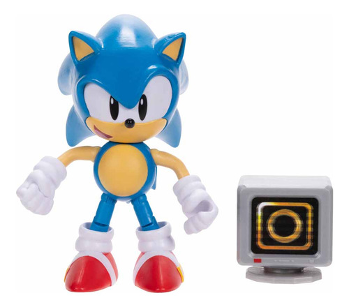 Sonic Figura Con Caja Objetos Monitor De 4 Pulgadas Serie 17
