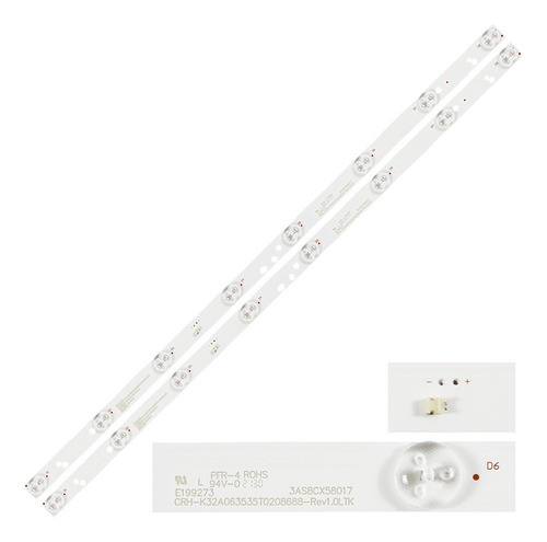Dt Kit Leds Tv3216c Tv3216sm (2tiras 8leds) - Aluminio,