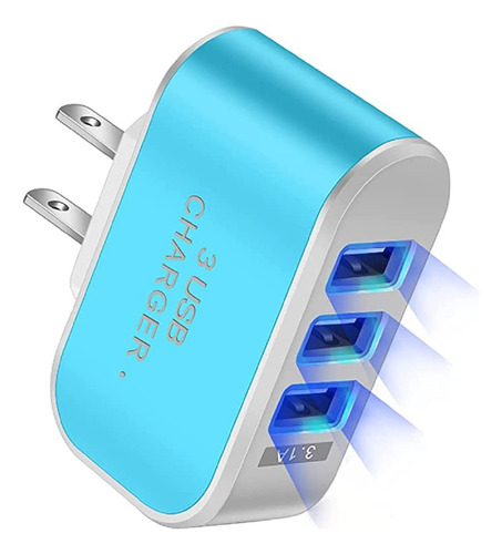 Cabezal Carga Usb 3 Puerto Kuist Luminoso Portatil Para