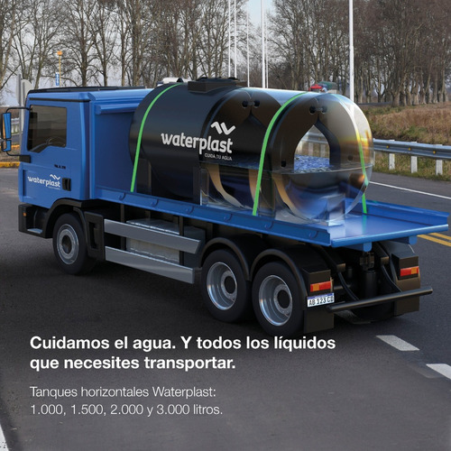 Tanque De Agua Horizontal 500 Litros Th500 Waterplast Color Negro