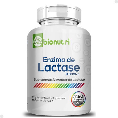 Enzima Lactase Premium 9000 Fcc 120 Capsulas Bionutri Sabor Sem sabor