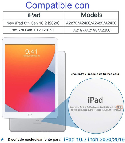 Estuche Protector iPad 7 2019/ 8 2020 10.2 Pulgadas Timovo