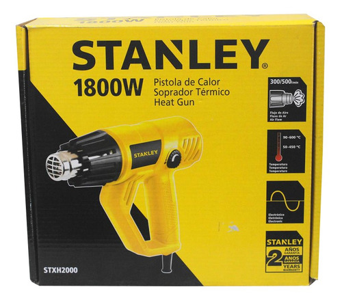 Imagen 4 de 9 de Pistola De Calor Stanley 1800w Stxh2000 Profesional 600°c