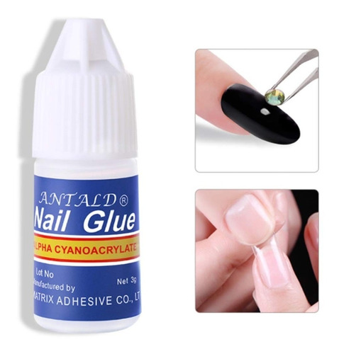 Nails Glue Pegamento Gotero Para Uñas Tips Art Decoración X5