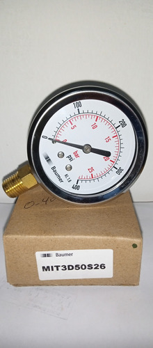 Manómetro 0-400 Psi Dial 2 1/ C/ Baja  1/4 Npt Baumer