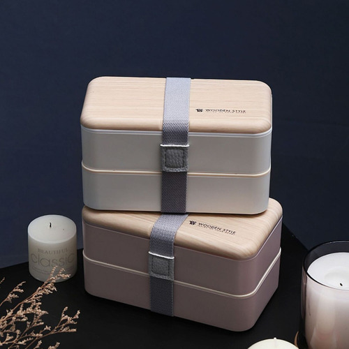 I Caja Bento - Contenedor De Almuerzo De Doble Capa A