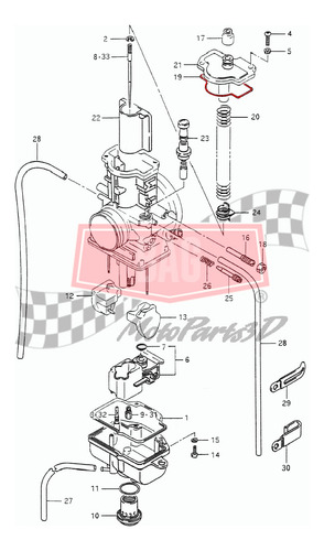 Junta Superior Carburador Suzuki Rm 125 250 Rmx 250 Ts Rgv