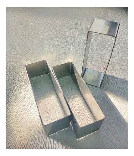 Molde Lingote Acero Inoxidable Delsur Silver Para Pastelería Plateado