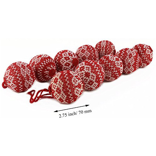 2,75 10 Uds Suéter De Punto Rojo Bola De Navidad Ador...