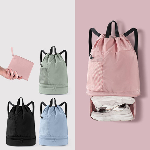 Mochilas De Malla Con Cordón Para Natación, Bolsa De Azul