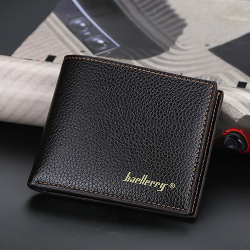 Set Cartera Billetera Hombre, Porta Llaves Y Pluma Color Marrón