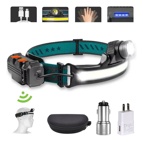 Sensor Led Cob+xpg Zoom Farol De Carregamento Usb