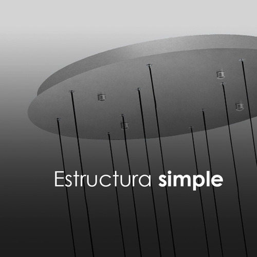 Lampara Colgante Led 8 Luces De Luciernaga Minimalista Estructura Luz Fria
