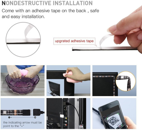Imagen 10 de 10 de Tiktok Cinta Luces Rgb Led Colores Bluetooth