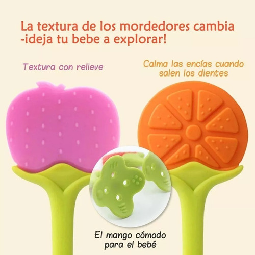 Set 3 Mordedor De Silicona Rasca Encía Primeros Dientes Bebé