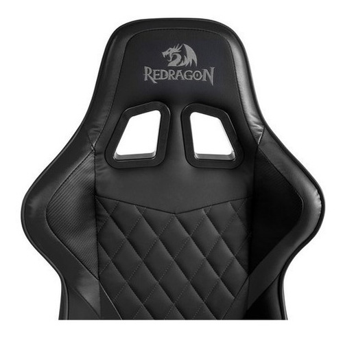 Silla de escritorio Redragon Gaia C211 gamer ergonómica  negra con tapizado de cuero sintético