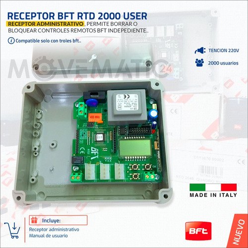 Receptor Bft Rtd Administrable 2000 User, Porton Electrico