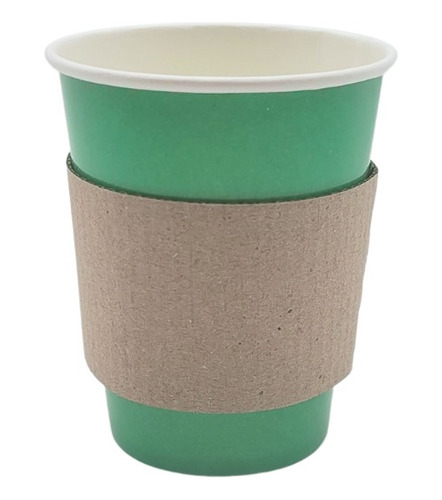 Vasos Polipapel Colores + Collarin Para Cafe X 20 Un Color Verde