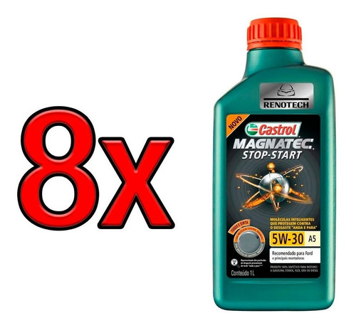 Oleo Castrol 5w30 Sn Magnatec Stop Start A5 Sintetico 8x