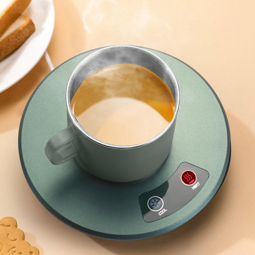 . 2 En 1 Café Té Bebidas Taza Calentador O Enfriador Verde