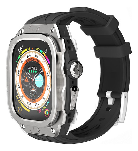 Estuche De Metal Para Apple Watch Ultra 49 Mm Banda Hombres