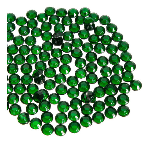 Piedra Cristal Preciosa Plana Esmeralda Ss20 5mm Mylin 720pz Color Verde Diámetro 5 mm